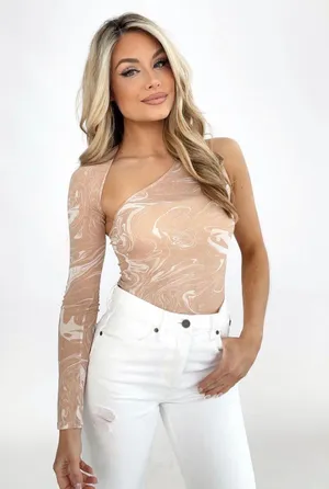 Lane 201 Nude Marble Bodysuit thumbnail 1