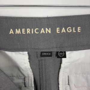 American Eagle Baggy Flare Trouser Grey Flat Front Office Business Casual 10 thumbnail 9