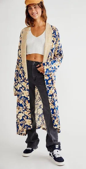 Free People Wild Nights Floral Duster thumbnail 1