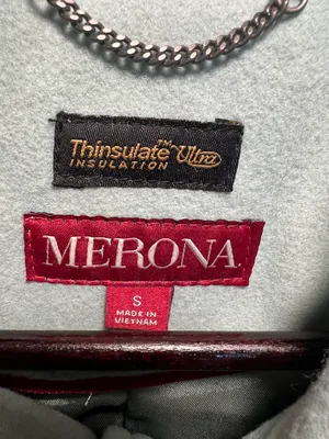 Merona brand wool blend coat size Small Thinsulate Insulation thumbnail 3