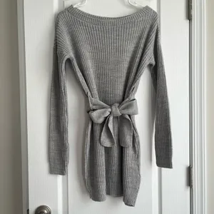Gray sweater dress thumbnail 2
