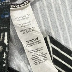 Zenergy by Chico's Womens Paisley Striped Lace Trim‎ 3/4 Sleeve Top Size 0 S thumbnail 5