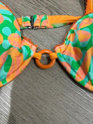 Dippin Daisys Orange Bikini Top Large thumbnail 5