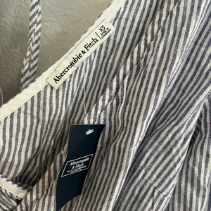 NWT Abercrombie & Fitch Striped Linen Wrap Top XS thumbnail 6