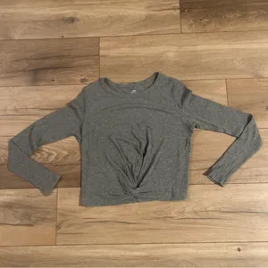 Aerie Real Soft Ribbed Long Sleeve Twist Crop Top thumbnail 2