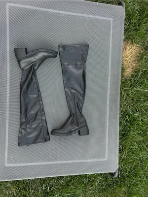 JUSTFAB • Black Jordane Lug Sole Over-The-Knee‎ Boots size 9 fall winter chunky thumbnail 5