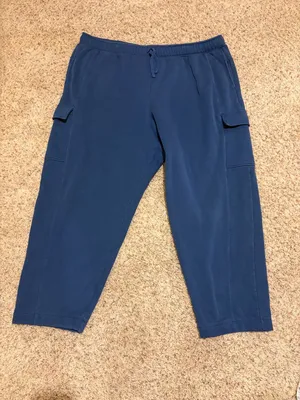 Girlfriend Collective Cargo Sweatpants Blue Straight Leg thumbnail 13