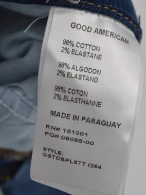 Good American Good Curve Straight Jeans Womens 8 / 29 Blue Raw Hem thumbnail 7