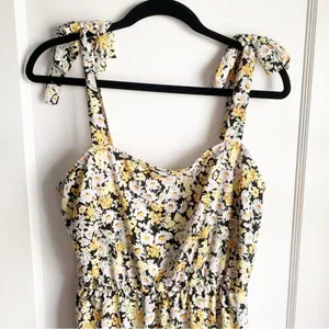 Social Standard by Sanctuary Tiered Yellow Floral Long Dress Smocked Back XL thumbnail 4