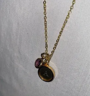 NEW Letter A Necklace Gold thumbnail 7