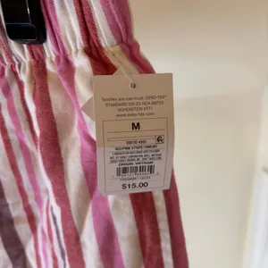 Auden NWT Women's Pink Striped Flannel Sleep Short Size M thumbnail 4