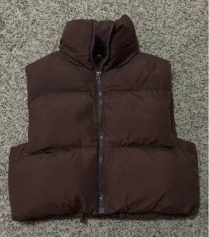 Cropped Brown Vest Amazon Puffer thumbnail 3