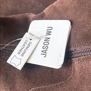 NWT JASON WU Genuine Leather Runway Style Side Zipper Boot Chocolate Brown 7 thumbnail 7