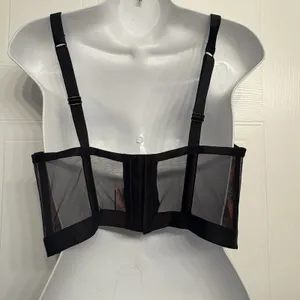 Victorias Secret Med Red Black Plaid Lace Satin Bustier‎ Longline Bra Very Sexy thumbnail 7