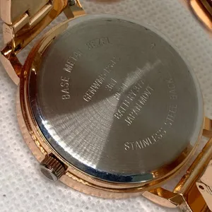 Rose gold tone women’s quartz analog wrist watch 38mm heart dial running thumbnail 7