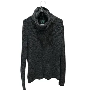 Lauren Ralph Lauren Cashmere Silk Blend Luxe Metallic Sweater XL thumbnail 2