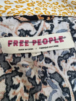 Free People Wild Nights Duster Kimono Black Floral Leopard Combo size Large $168 thumbnail 5