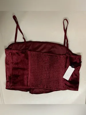 Astr The Label NWT Velvet Corset Cami Top Burgundy Wine Size XL thumbnail 3