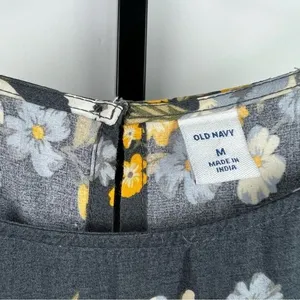 Old Navy Sheath Midi Dress Womens M Blue Floral Bell Sleeves Flowy Summer Tunic thumbnail 3