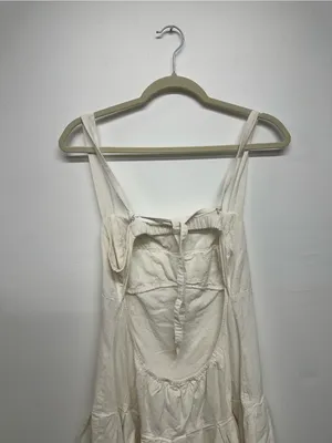 Free People Azasia Mini Dress - Ivory - Open Back - Size L thumbnail 13