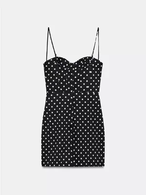 Nwt Zara Polka Dot Strappy Mini Dress Size Xs thumbnail 6