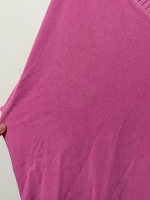 Aerie Hot Pink Down To Earth V Neck Pullover Sweatshirt Barbie Size Small thumbnail 5