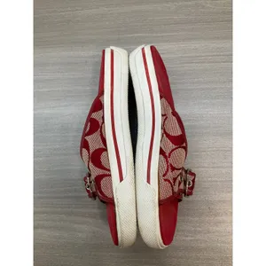 Coach Bonny Signature Red Canvas Slide Sandals thumbnail 2
