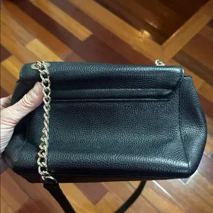 Kate Spade Black Leather Crossbody Bag Purse Chain Strap Minimalist Day Evening thumbnail 8
