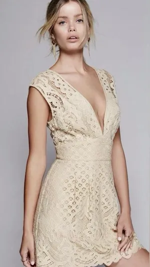 Free People One Million Lovers Lace Dress Ivory size 2 thumbnail 1