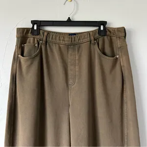 Gap Heavyweight French Terry Barrel Leg Sweatpants Moss Green Wash Large Tall thumbnail 2