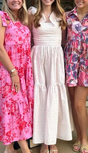 Pink Floral Midi Dress thumbnail 4