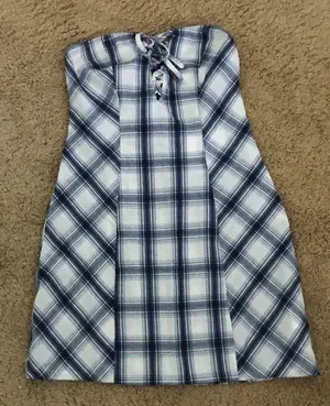 Somedays Lovin strapless gingham dress NWT thumbnail 3