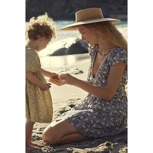Anthropologie V-neck Plunge Tunic Mini Dress Women’s Small Floral Blue‎ White thumbnail 3