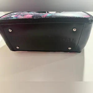 Vintage Charles Jourdan Floral‎ Black Handbag thumbnail 5