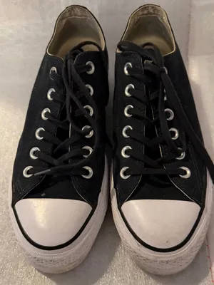 Converse Black and White Low-Top Canvas Sneakers thumbnail 3