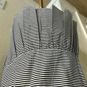 Kate Spade Black White Broome Street Striped Black Tee Shirt Top Small, NWT thumbnail 4
