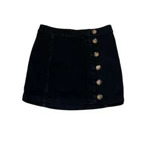 Free People Women's Black Button-Up Mini Skirt Size 6 Casual Party thumbnail 4