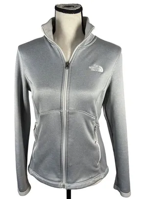 The North Face Gray Full Zip Fleece Jacket Women’s Medium thumbnail 1