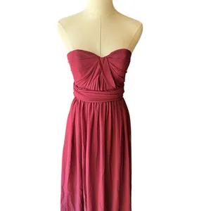 Birdy Grey - NWT Grace Chiffon Cabernet Strapless Bridesmaid Gown Sz XS thumbnail 3