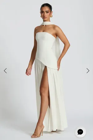Babyboo White Maxi Dress with Scarf thumbnail 3