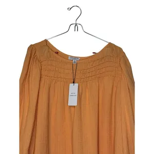 Current Air Women's Top‎ Wide Neck Chest Smocked Boxy Fit Cantaloupe Medium NWT thumbnail 4