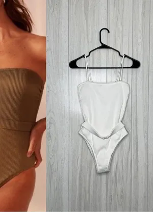 NWT Abercrombie & Fitch Ribbed Belted One Piece Swimsuit Cheeky size S Small thumbnail 1