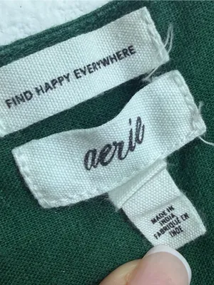 aerie Emerald Green Ruffle Sleeve Cotton Dress thumbnail 2