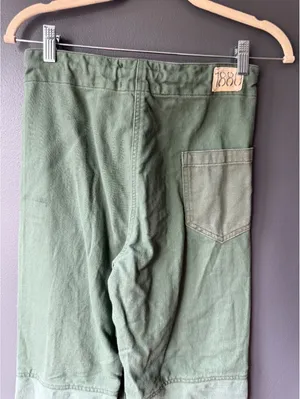 Riley Olive Green Wide Leg Pants with Drawstring Waist XS thumbnail 9