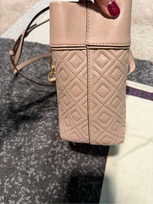 Tory Burch Quilted Taupe Tote Bag with Gold Hardware thumbnail 12