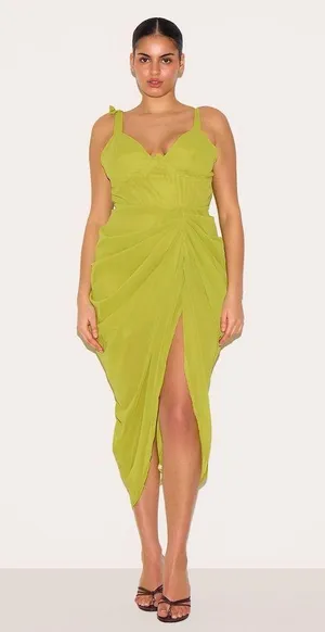 Pretty Little Thing plus underwire draped midi dress size 24 thumbnail 1