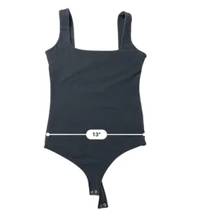 Abercrombie & Fitch Soft A&F Black‎ Sleeveless Bodysuit MEDIUM Seamless Punk Y2k thumbnail 6