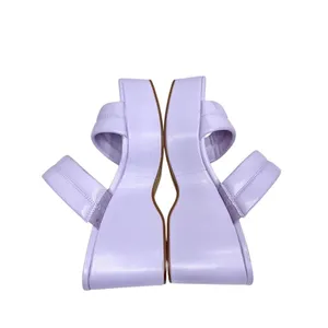 BP Raquelle‎ Purple Puffy Two Strap Platform Wedge Sandals Size 8M Lavender thumbnail 7
