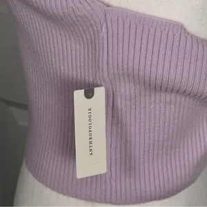 Anthropologie Wool Cashmere Halter Crop Tank Lavender Y2K Balletcore Knit L NWT thumbnail 8