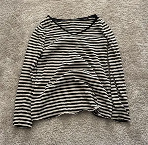 Motherhood Maternity Black & White Striped Long Sleeve Shirt thumbnail 1